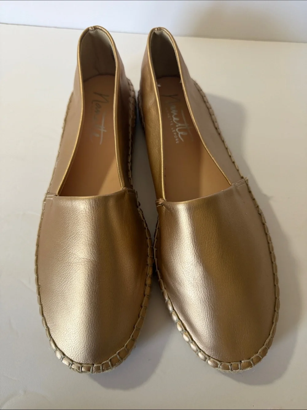 Nanette Lepore shoes Metallic Gold Slip-On flats Espadrilles 9M